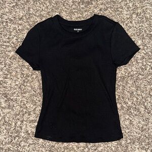 Old Navy Black Fitted Short Sleeve T-Shirt